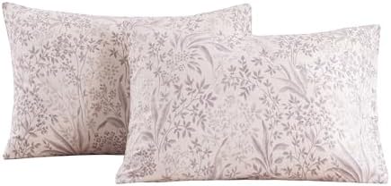 ECOCOTT 2 Pack King Size Floral Pillowcases 100 Cotton
