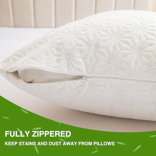 AVARNO Pillow Protectors King Size Zipper Set of 2