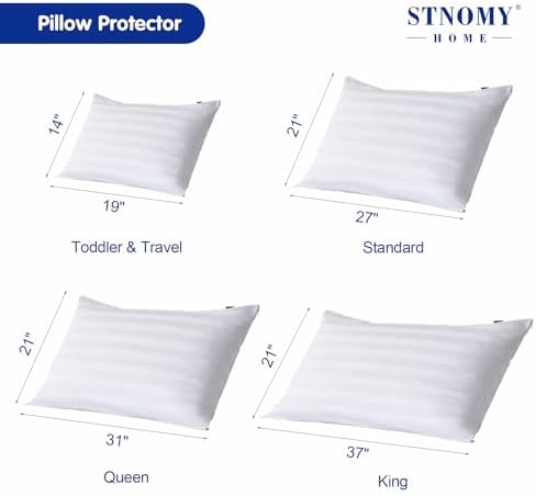Stnomy Premium Cotton Pillow Protectors 2 Pack Queen Size