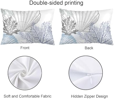 Coral Pattern Pillow Case 20x26 Inch Coastal Design