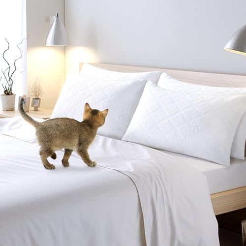 Kmall Waterproof Pillow Protectors 2 Pack with Zipper 20x26 Inches