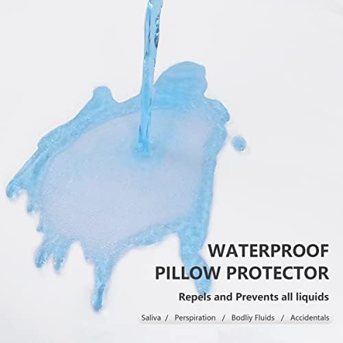 Ruili 2 Pack Standard Terry Pillow Protectors with Waterproof Zipper