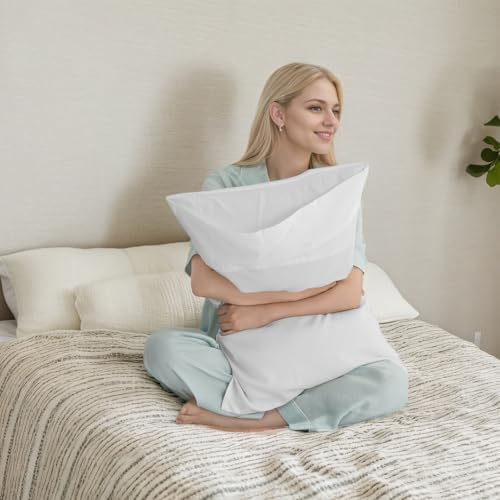 Cooling Bamboo Rayon Pillowcases 2 Pack 20x26 inch Ivory White