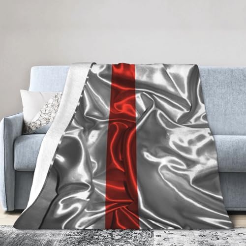 Silk Style Thin Red Line Flag Throw Blanket 40x30 1