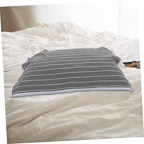 BESTOYARD 2pcs Gray Stripe Pillow Protectors with Zip