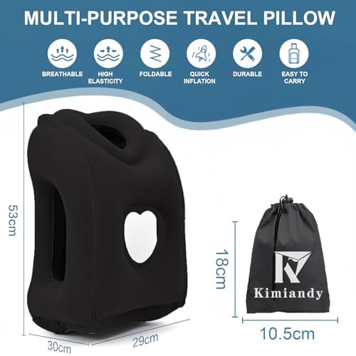 Kimiandy Upgraded Inflatable Travel Pillow for Neck Support