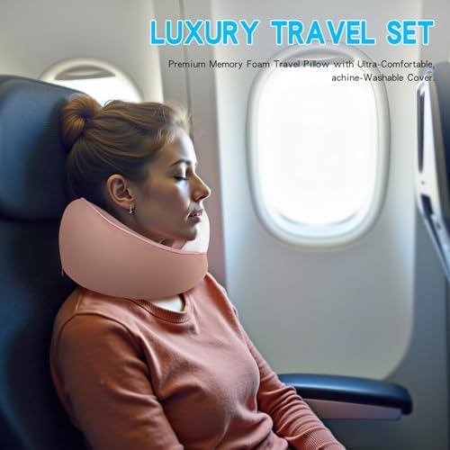 Adjustable Memory Foam Travel Pillow with Knitted Cotton Cover