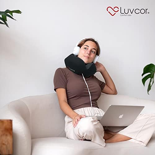 Luvcor Premium Memory Foam Neck Pillow Bundle - Stealth Black