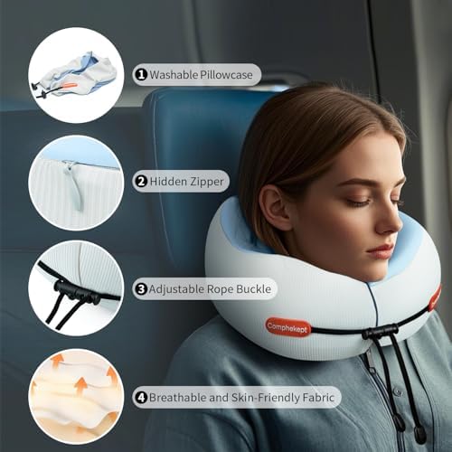 Comphekept Thickened Memory Foam Travel Neck Pillow for Women