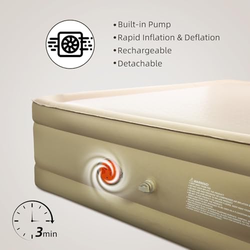 LunaDream Queen Air Mattress with USB Pump