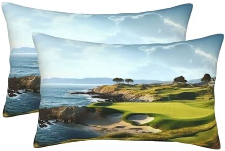 Seaside Golf Course Pillow Cases Set of 2 Microfiber with Hidden Zipper