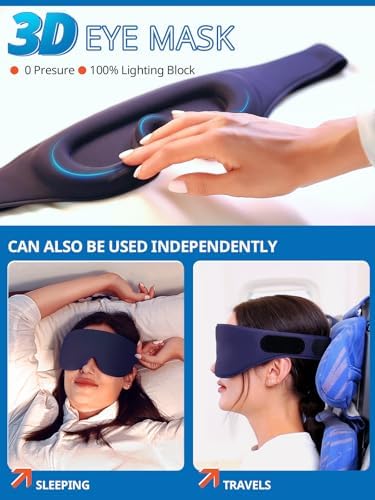 SARISUN Airplane Head Strap 3D Eye Mask with 360 Support 1