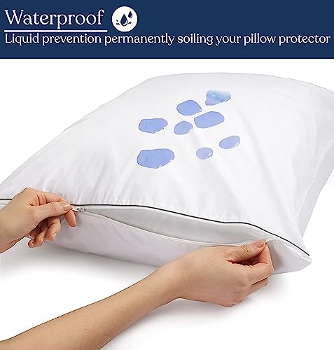 Delara Organic Pillow Protectors with Zipped Closure