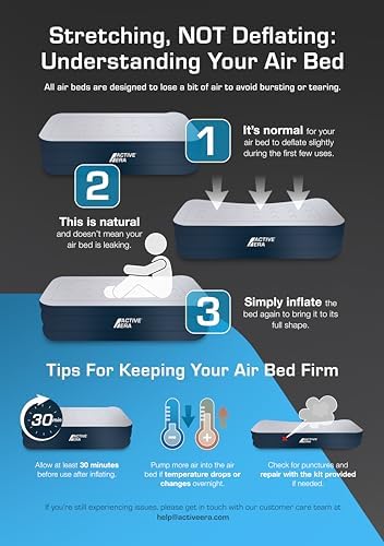 Active Era Premium 20 Queen Air Mattress with Built in Pump