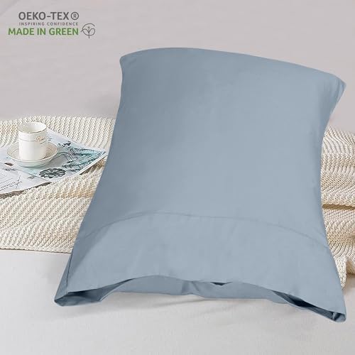 ROYALE LINENS 300 TC Cotton Pillowcases Set of 2 Queen 20x30 Lake Blue