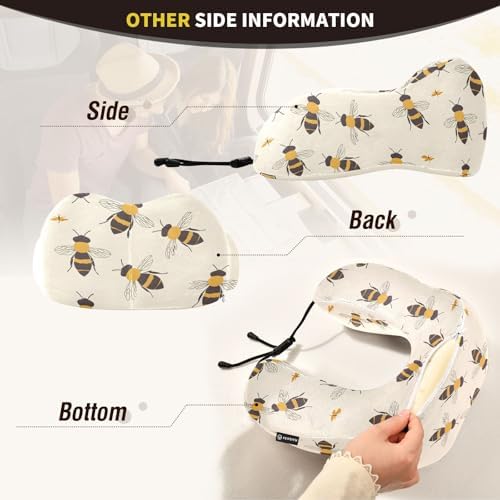 ALAZA Travel Neck Pillow with Memory Foam and Washable Cover