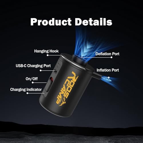 ROOSCAMP Portable Air Pump for Inflatables
