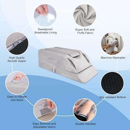 AZAMIA Adjustable Leg Elevation Pillow with Handles 1