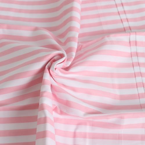 LRBEDDING 2 Pack Striped Queen Pillowcases with Envelope Closure
