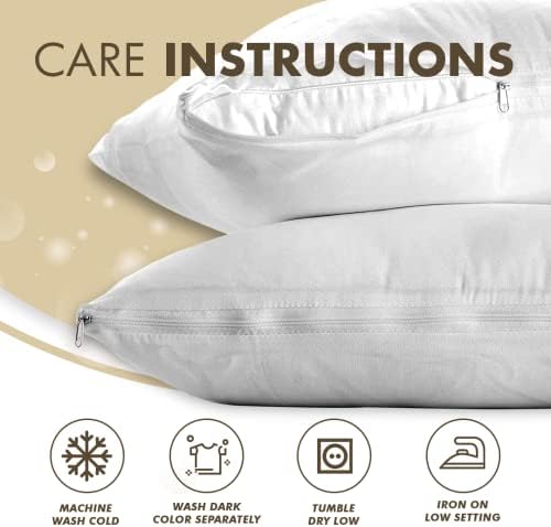 CirclesHome Pillow Protectors 2 Pack Queen Size Zippered