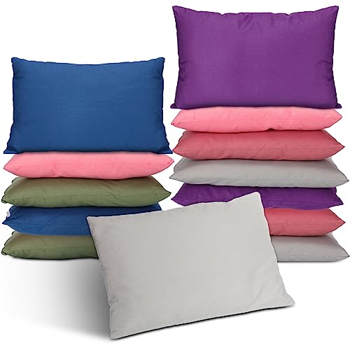 Kigley 12 Pack Mini Travel Pillows - Soft Cotton Portable Nap Pet Friendly