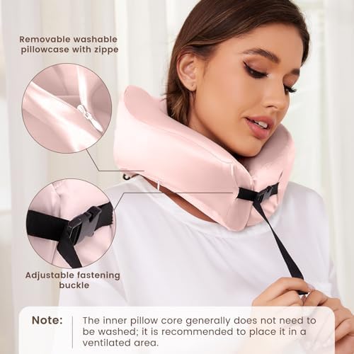 THXSILK Pure Silk Travel Neck Pillow with Memory Foam
