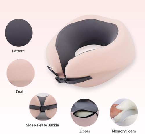 GOAL AHEAD Memory Foam Travel Pillow with Zipper Cover for Airplanes