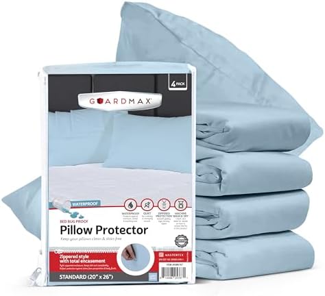 Guardmax Jersey Knitted Pillow Protectors 4-Pack - 20x26 Size