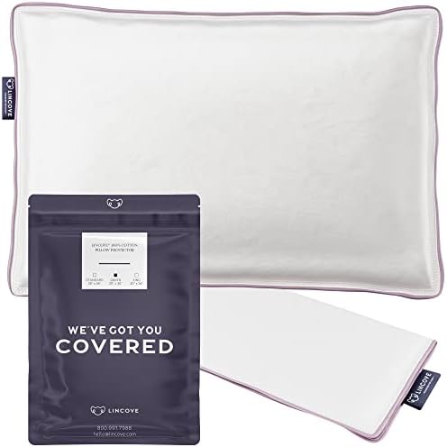 Lincove 100 Cotton Sateen Pillow Cover - 20x30 Zippered Protector