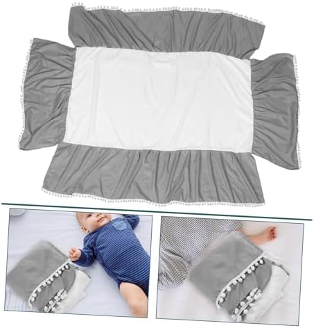 YARNOW Crib Skirt Pompom Decor Cotton Bed Cover