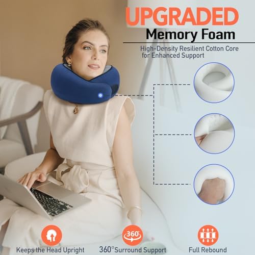 Travel Pillow with 360 Neck Support and Memory Foam
