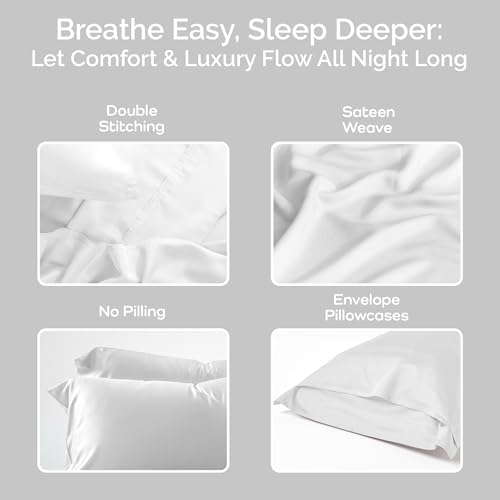 Bamtek Queen Size Set of 2 Cooling Pillowcases