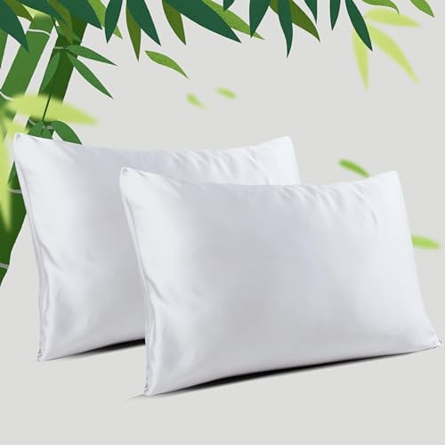 Zaizaihome Bamboo Viscose Pillow Protectors Set of 2 Zippered 26x20 Inch
