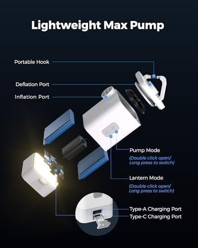 FLEXTAILGEAR Portable Air Pump with LED Light and 4800mAh Battery 1