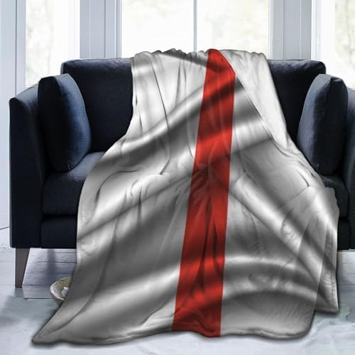 QIZYOQA Silk Style Thin Red Line Flag Throw Blanket 50x40