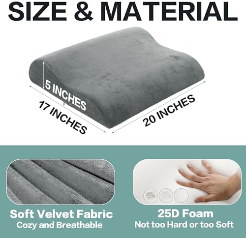 HOMBYS Extra Large Recliner Leg Pillow - Light Grey