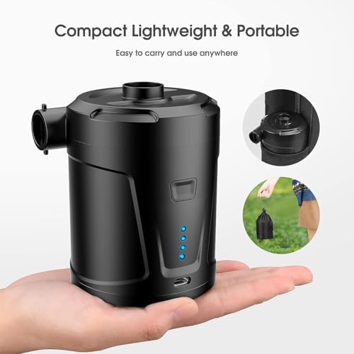 Portable Air Pump with 5200mAh Battery Black