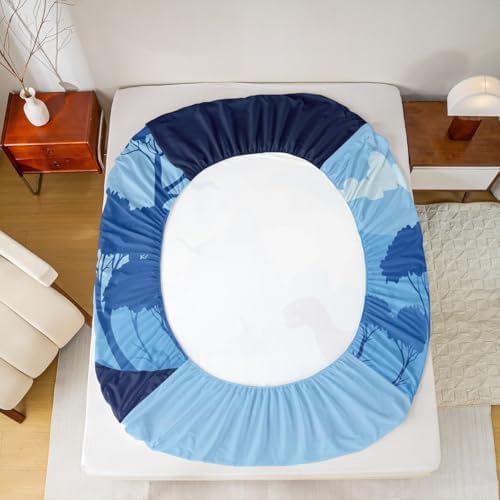 Manfei Dinosaur Silhouette Queen Fitted Sheet Set
