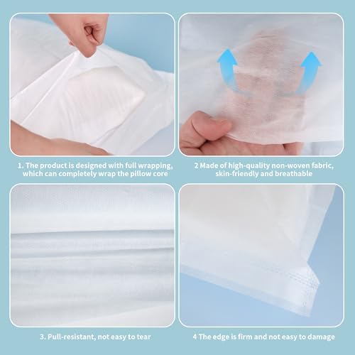 100 Pcs Kejjnyer Disposable Pillow Case Covers Non Woven 31 x 20 Inch
