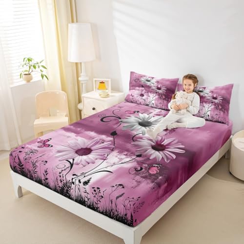 Castle Fairy Rustic Floral Sheet Set with 2 Pillowcases