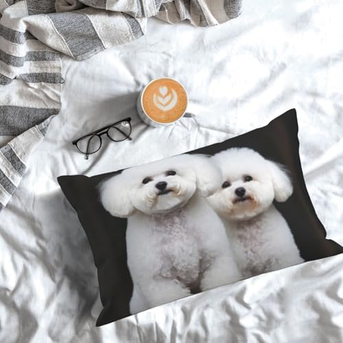 Bichon Frise Pillowcases Set of 2 - Microfiber Soft with Hidden Zipper