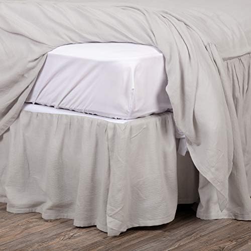 Piper Classics Annabelle Gray Ruffled Bed Skirt 16 Drop Twin Size