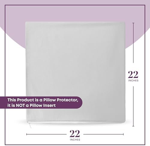 Circles Home Cotton Pillow Protector Light Grey 22x22 2 Pack