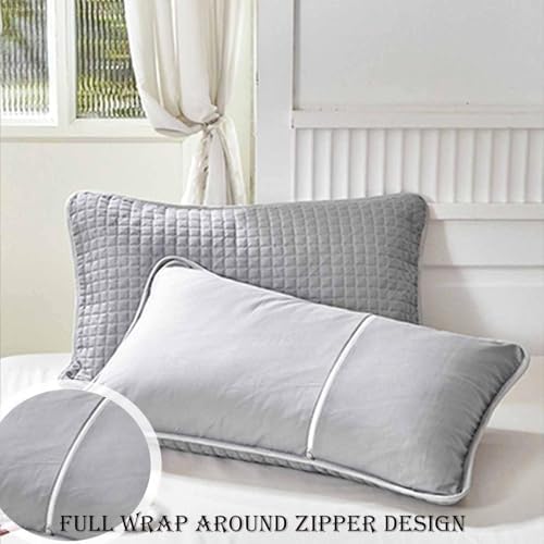 Quinlirra Reusable Pillow Protector with Breathable Fabric and Zipper