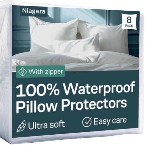 Niagara 8 Pack Waterproof Pillow Protectors 20x26 Inches