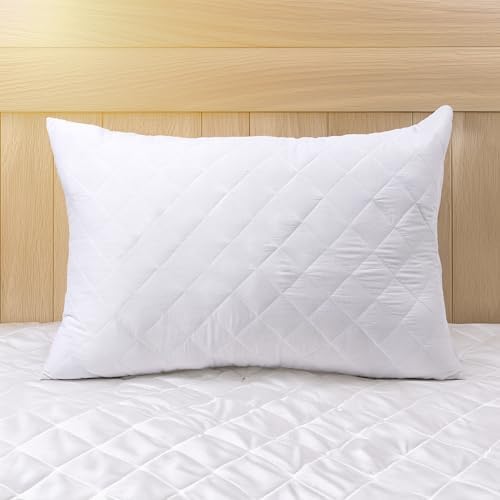 VLiving Cotton Quilted Pillow Protector with Zipper 1