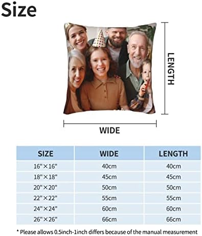 Custom Velvet Pillow Covers with Photo or Text 16x16 Inch Square