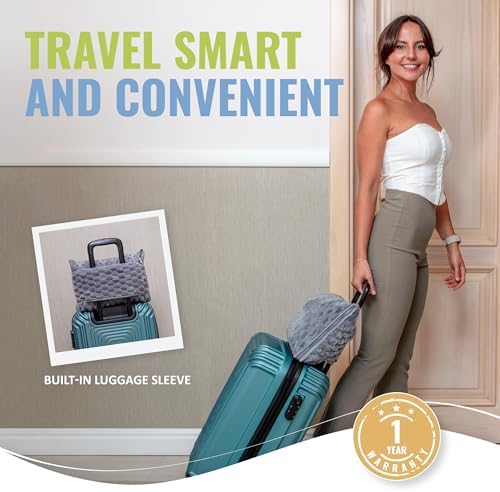 BOACAY Packable Travel Blanket with Pillow and Case