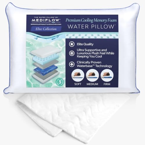 Mediflow Elite Cooling Water Pillow and Quilted Protector Set