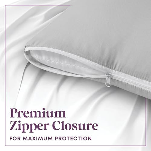 Circles Home Cotton Pillow Protector Light Grey 22x22 2 Pack